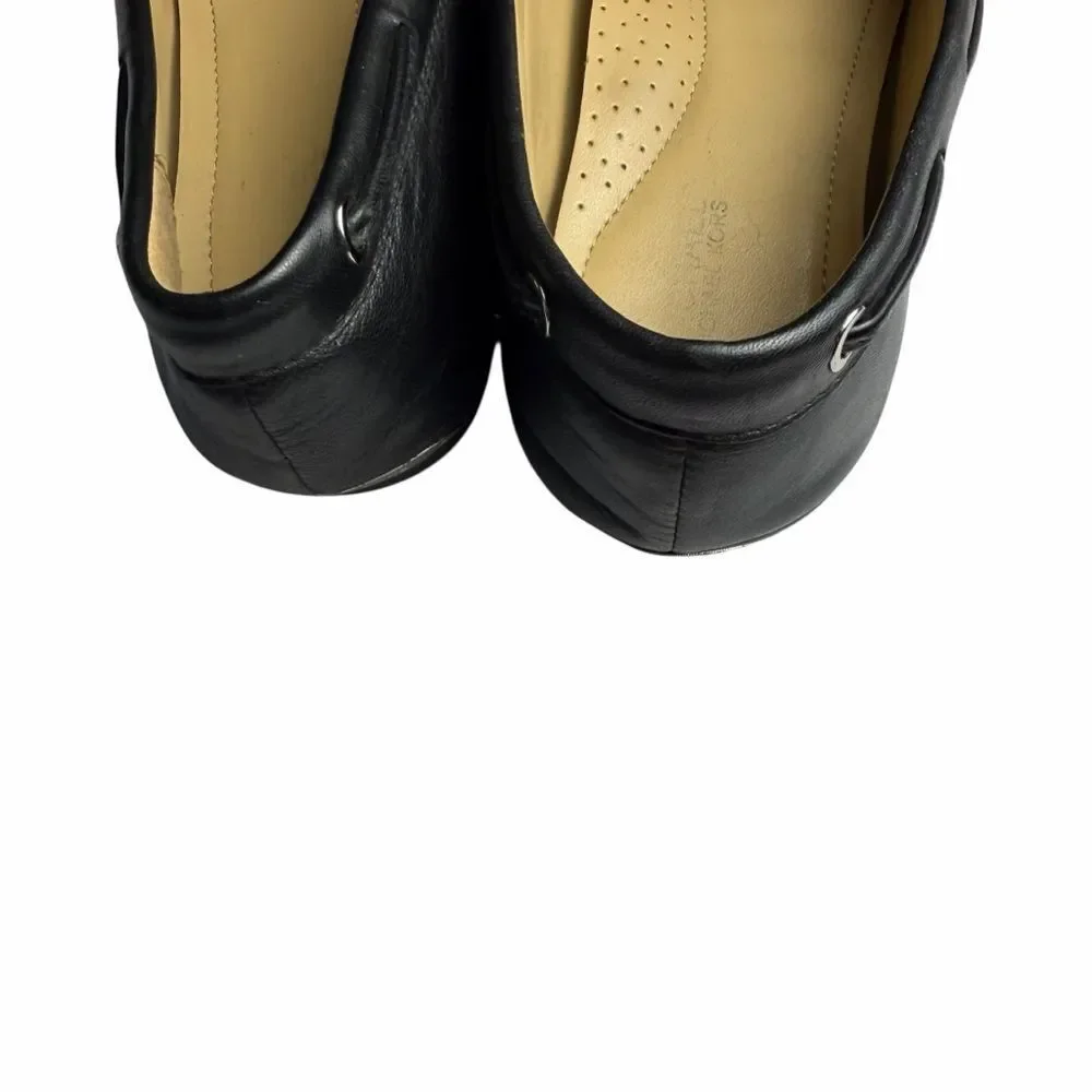 Michael Kors Black Leather Women’s Sutton Moc Leather Slip-Ons size 7.5